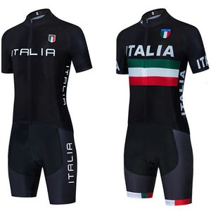 Black Cycling Jersey Italia Team Bike Jersey Maillot Shorts Set Men Women Ropa Ciclismo Quick Dry Riding Tshirt Clothing 240527