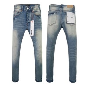 Nya lila varumärke jeans amerikanska high street lila varumärkesdesigner jeans män retro tvätt trender nödställda lapp smala fit hål casual jean mode hip jeans 3003