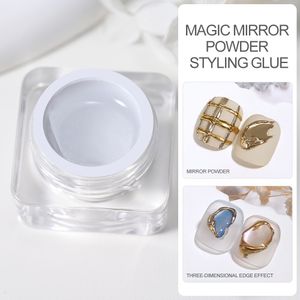 #2024 Magic Mirror Powder Sculpting Glue Semi-solid Magic Modeling Carve Gel Net.5g Clear UV Mirror Powder Adhesive Manicure Gel