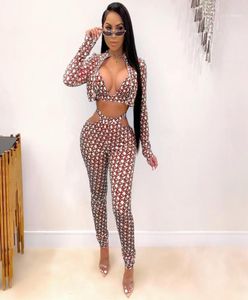 Women039s Tracksuits 3st Set Woman Suits Birthday Outfits For Women Sexig klubbklänning Tryckt jacka Ladies Fashion Crop Top CL1434835