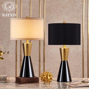 Lampade da tavolo Lampada nera in stile americano di lusso per camera da letto Ceramic Ceramic Soggiorno