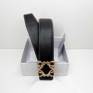 Fashion Designer Belt Double-sided lychee Grain Belt Luxury men's and women's designer belt width 3.8cm silver black gun smooth buckle belt