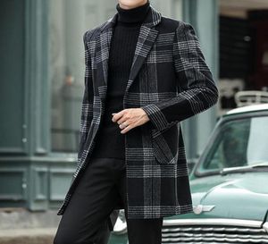 5xl 2020 Vintervintage Woll Trench Coat Mens Plaid Parka Mens Long Jackets Retro Overcoat Elegant Gentleman Coats Large Size7656025