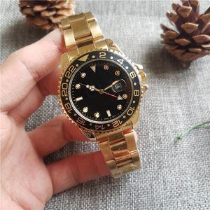 44 mm 4 piny Watche Relogio Masculino męskie zegarki luksusowa sukienka designerka moda czarna tarcza kalendarz złota bransoletka składanie zapisu mistrza 209d