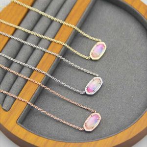 Pendant Necklaces Rainbow Color Shell Fashion Pendant Necklaces Necklace Real 18K Gold Plated Dangles Glitter Jewelries Letter Gift With free dust bag