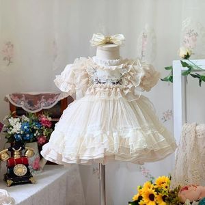 Vestidos de menina vestido lolita vestido bebê espanhol princesa para crianças festas de aniversário boutique ball vestidos de bola de renda bordando vestidos guwgl