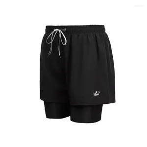 Men's Swimwear Solid Color Quick Drying Swimming Trunks Comfortable And Sporty Short Fashionable Double-layer