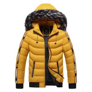 Men's Down Parkas Mens Winter Warm Hooded Parkas Jacket Coat Men Fur Collar Thick Fleece Parkas Men Outerwear Wool Windproof Down Jacket Coats Men z240530