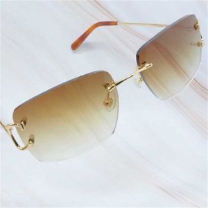 22% rabatt på solglasögon 2023 Square Mens Rimless Designer Luxury Brand Carter Wire Shades Eyewear 295S