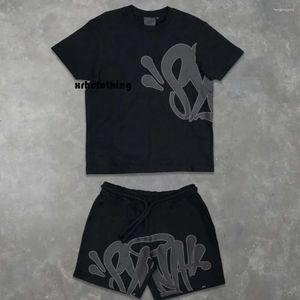 Designer T Shirt Men's Tracksuits Synaworld Y2k Suit Tracksuit Mens Hip Hop Letter Print Overdimensionerade korta ärmar T -skjorta Shorts Pants Two Piece Set Clothing