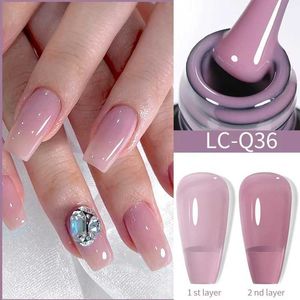 Esmalte lilycute 7ml Jelly transparente Estrutura de extensão rápida esmalte UV Gel Gel Polho de unha nua fosco color