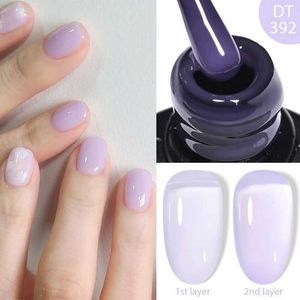 Lo smalto per unghie si incontrano attraverso 7 ml di gelatina rosa nuda viola che estende lo smalto gel limpido di dito trasparente che estende una nail art duratura clearcoat d240530