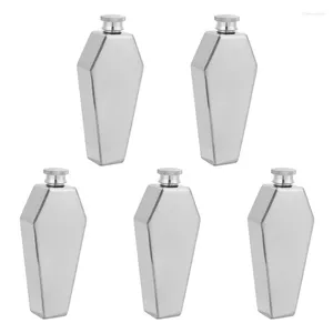 Hüftflächen 5x Mini -Kolben 100 ml Personalisierte Sargform Edelstahl Flagon Reisen Weinstange Lieferungen Herrengeschenk