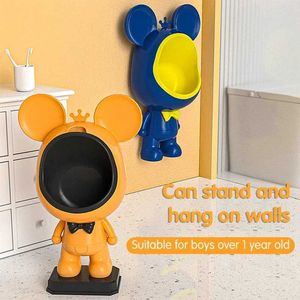 Potties säten fashionabla barns urin tecknad björn toalett för barn väggmonterad toalettstol för baby urinträning q240529