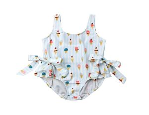 Toddler Ice Cream Print One Pieces Suit Baby girl Summer Beachwear Kid Baby Girl Swimwear Bow Swimsuit Swimming Clothes5171835