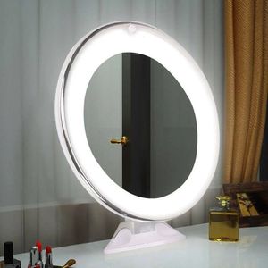 LED Makeup Mirror With 10 Lights 10X förstoringsspegel Batterisugning Cup Folding Lighting Mirror White Cosmetic Vanity Mirrors 240530