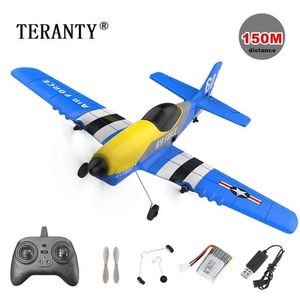 Electric/RC Aircraft KF602 RC Glider 150M Ctrl Distance EPP Material 2.4G Remote Control Drone Fixed Wing Span Fighter Toy Childrens Gift Q240529