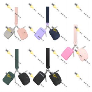 Yoga Bag Dual Pouch Wristlet Pink Keychain Wristlet Wallet For Women Mini Zip Around Coin Purse Wallet Portable Small Keychain Wallet Coin Purse Xtdh2014