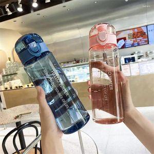 Garrafas de água grande capacidade de xícara rosa quebra-a-quedas anti-queda de hidratação de verão de verão reutilizável garrafa de bebida branca