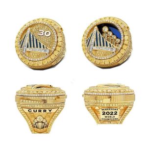 Pierścienie Trzy kamienne pierścienie 2022 Curry Basketball Warriors Mistrzostwo mistrzostwa z drewnianym pudełkiem na wyświetlacze pamiątki Mężczyzn Fan Gift Biżuteria