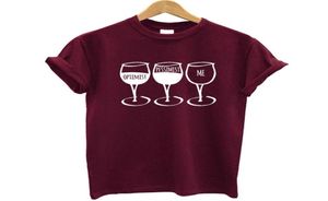 Women039s T -Shirt Mode Frauen T -Shirt -Goblet gedruckt kurzarm Oneck Oneck lustige Wein Casual Tee Streetwear Kleidung Brand9297262