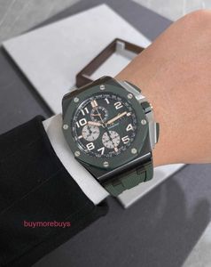 AA AAIPIU Starszy kwarc ze stali nierdzewnej Watch Waterproof Fashion Trend Watch Box Certyfikat Green Ceramic Automatic Mechanical Mens Watch 26405ce