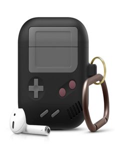 Adventure Time Black Grey Game Boy Machine Silicone Bluetooth Wireless Headphone Cover for Apple Airpods 1 2 Pro Protective Chargi9304505