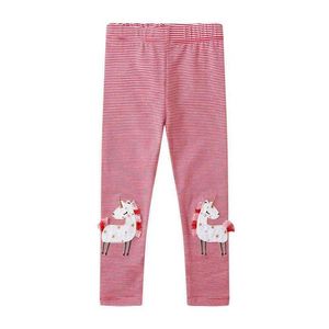Leggings Tights Trousers Litt Maven 2024 Baby Girls Pants Pink Unicorn ggings Cotton Cute and Comfortable Trousers Preschool Girls Clothing 2-7 Years WX5.29