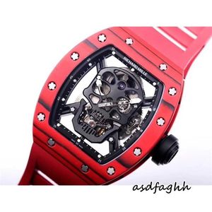 Tourbillon Watch Automatic Mechanical Wrist Watch RM52-01 Designer Watch Wine Barrel Shaped Titanium Case Hollow Movement