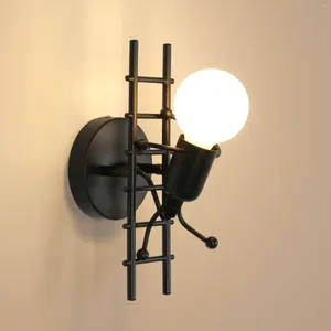 Lampa ścienna humanoid kreatywny współczesny art deco e26 dla sypialni dla dzieci w korytarzu schody schodowe