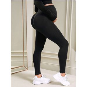 Women's Maternity Over The Belly Full Length Pregnancy Yoga Pants Active Wear Workout LeggingsF4531