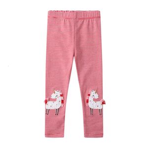 Little Maven 2024 Baby Pants Pink Unicorn Leggings Cotton Comply Comfort Brourers Toddler Kids Girls Cloths 2-7 Years L2405