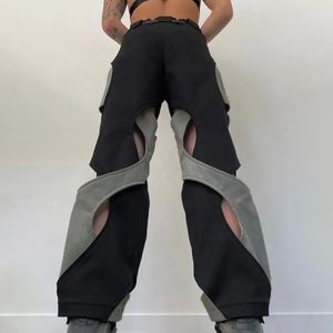 Y2K Women Streetwear Techwear Black Cargo Korean Harajuku Parachute Track Pants Men Sweatpants Wide Leg Joggers Trousers Clothes 240528
