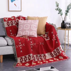 Blankets Modern Simple Sofa Blanket Red Boho Decoration Towel Dust-proof Full Cover Double Sided Nordic Throw For Beds Rug