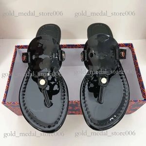 Toryburche Sandal Designer Woman Slippers Flip Flops Shoes Black Brown Matte Genuine Leather Summer Brand Slippers 3ff4