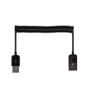 1M/3M USB 2.0 Typ en hane till kvinnlig förlängningskabel curl fjäder unik dator kort kabel svart ersättningstillbehör