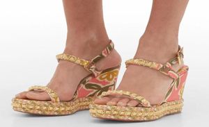 Женщины летние сандалии клинья платты платформы сандалия моды Fashion Обувь Сандеяные сандалии вокруг ноги с открытым носом черная кожаная обувь 35-439354115