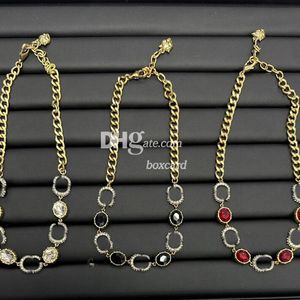 Золотые ожерелья драгоценных камней модные блестящие ожерелья Diamond Chokers с подарочной коробкой