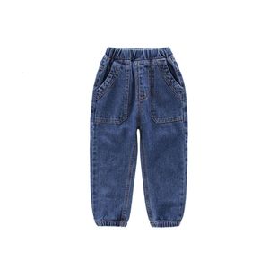 بنطلون جينز بوي بوي ألوان صلبة جينز طراز غير رسمي للأطفال ربيع الخريف ملابس الأطفال L2405