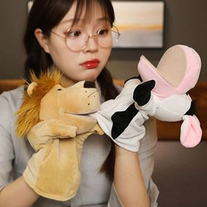 Stuffed Plush Animals Hand Finger Story Puppet Kawaii Dolls Educational Baby Toys Lion Elephant Bunny Monkey Children Gifts