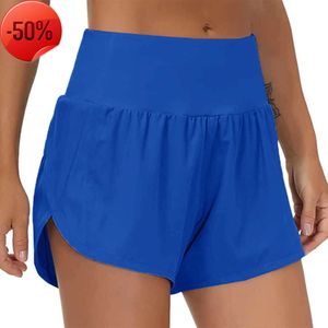 Lu-18 Speed ​​Up Shorts Szybki suchy oddychający sport gorący gorący krótka fitness Krótka FITNESS Fałszywa dwuczęściowa lekka wypodnica jogi legginsy biegające na motocykle golfowe