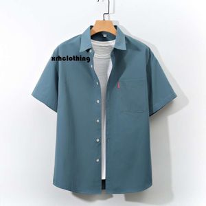 dresses Men's short sleeved youthful feeling, solid color, simple and loose fit, oversized youth shirt, men's