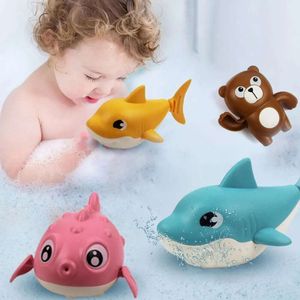 Zwierzę słodkie kreskówki Shark Crocodile klasyczny dziecięcy zabawka woda dla niemowląt łańcuch pływacki dla dzieci dziecięce zabawki do kąpieli singiel L2405