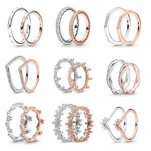Pierścienie Nowe popularne szterling Sier plisat isky pęcherzyka kolanowe pierścienie stawiane sześcienne cyrkonia kobiety prezenty biżuteria