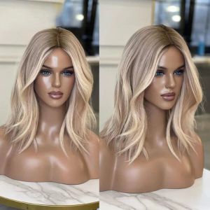 Wigs Brazilian Short Human Hair Wig Sale 13x4 Ash Honey Blonde Highlight Lace Frontal Wig for Women Natural Wave Glueless Synthetic Bob