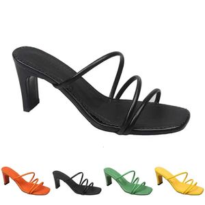 Frauen Sandalen Mode Pantoffeln High Heels Schuhe Gai Triple White Black Rot gelbgrüne Br e15