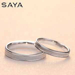 White Tungsten Couples Rings for Engagement Matte Finished Engraving 240530