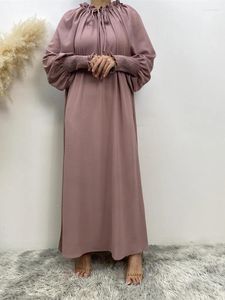 Ubranie etniczne Eid muzułmańska sukienka dla kobiet Abaya Maroko sukienki imprezowe Ramadan vestidos largo Kaftan Solid Solid Dubai Arab Long Robe 2024