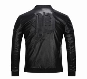 Metal Outerwear Windbreaker Men Motorcycle Faux PU Leather Jackets Cool Letter Printed Coat Male Casual Slim Jacket8832519