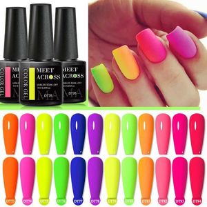 Nail Polish 7ML fluorescent color gel nail polish summer neon gel semi permanent varnish nail art manual spraying LED UV LED gel d240530